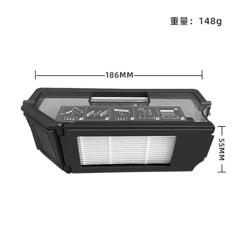 قطع غيار مكنسة روبوت Ecovacs Deebot X1 OMNI / T10 OMNI فرشاة مطاطية / جانبية، غطاء، فلتر Hepa، ممسحة قماش، كيس غبار - 6