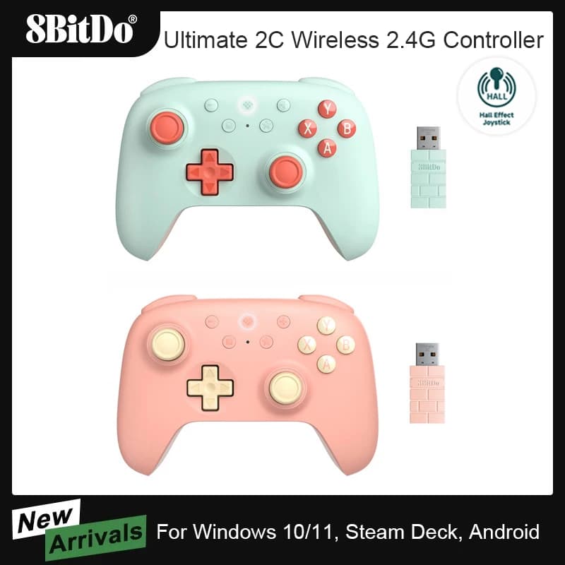 8BitDo - وحدة تحكم الألعاب اللاسلكية الجديدة Ultimate 2C للحاسوب، ويندوز 10، 11، ستيم ديك، رازبيري باي، أندرويد
