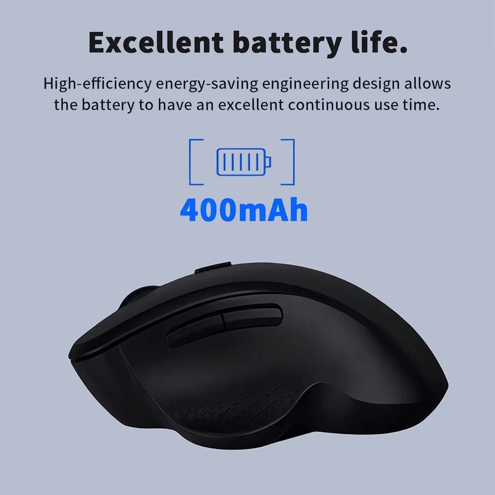 ماوس بلوتوث 5.2 ثنائي الوضع 2.4G لاسلكي 6 أزرار ماوس ألعاب قابل لإعادة الشحن 1600DPI ماوس بصري للكمبيوتر المحمول والكمبيوتر اللوحي - 2