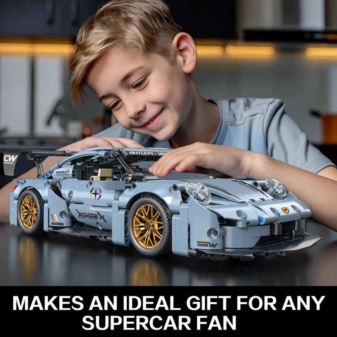 مجموعة بناء سيارة سباق رياضية TOYLINX للأولاد والبالغين، 1:14 مجموعات سيارات سباق نموذجية MOC، هدية عيد ميلاد للأولاد والأطفال - 2