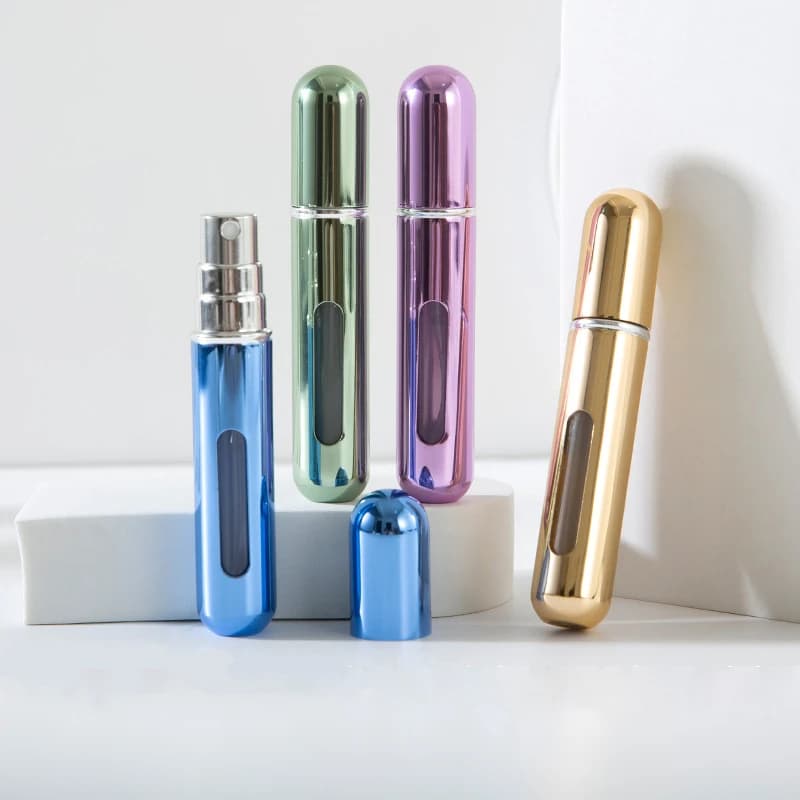 5ml /10ml Mini Portable Bottom-Filling Pump Perfume Bottle Sample Perfume Refillable Spray Bottle Empty Cosmetic Containers Set - 2