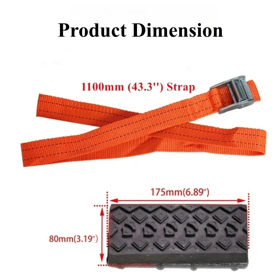 2PCS Traction Boards Offroad Snow Chains Replaces Recovery Boards & Tire Chain For Stuck Tires in Ice Mud Sand Snow For Car SUV - 5