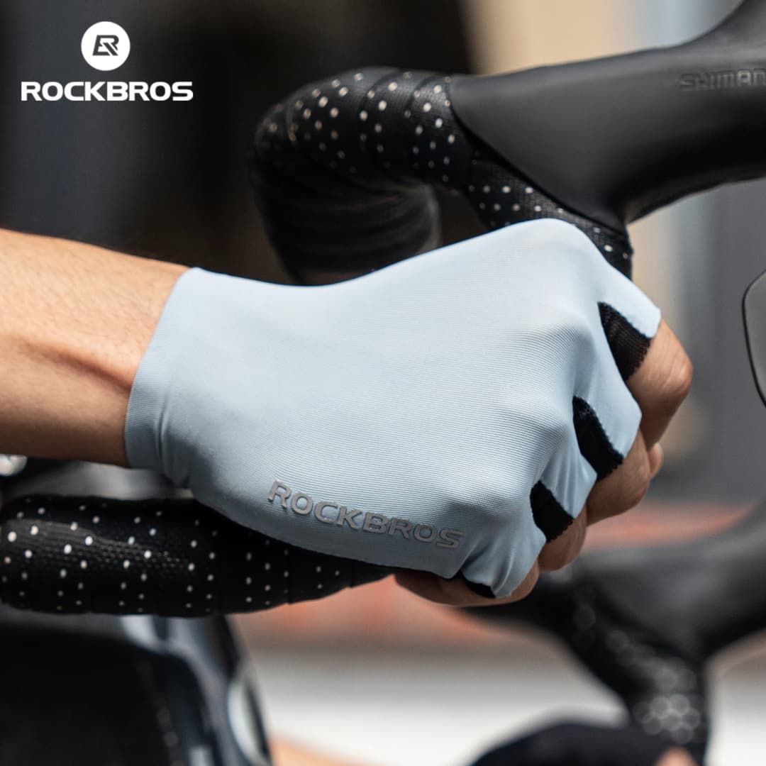 قفازات ركوب الدراجات الصيفية ROCKBROS بنصف إصبع، مرونة عالية، خفيفة الوزن، قابلة للتنفس، امتصاص الصدمات، مناسبة للرجال والنساء