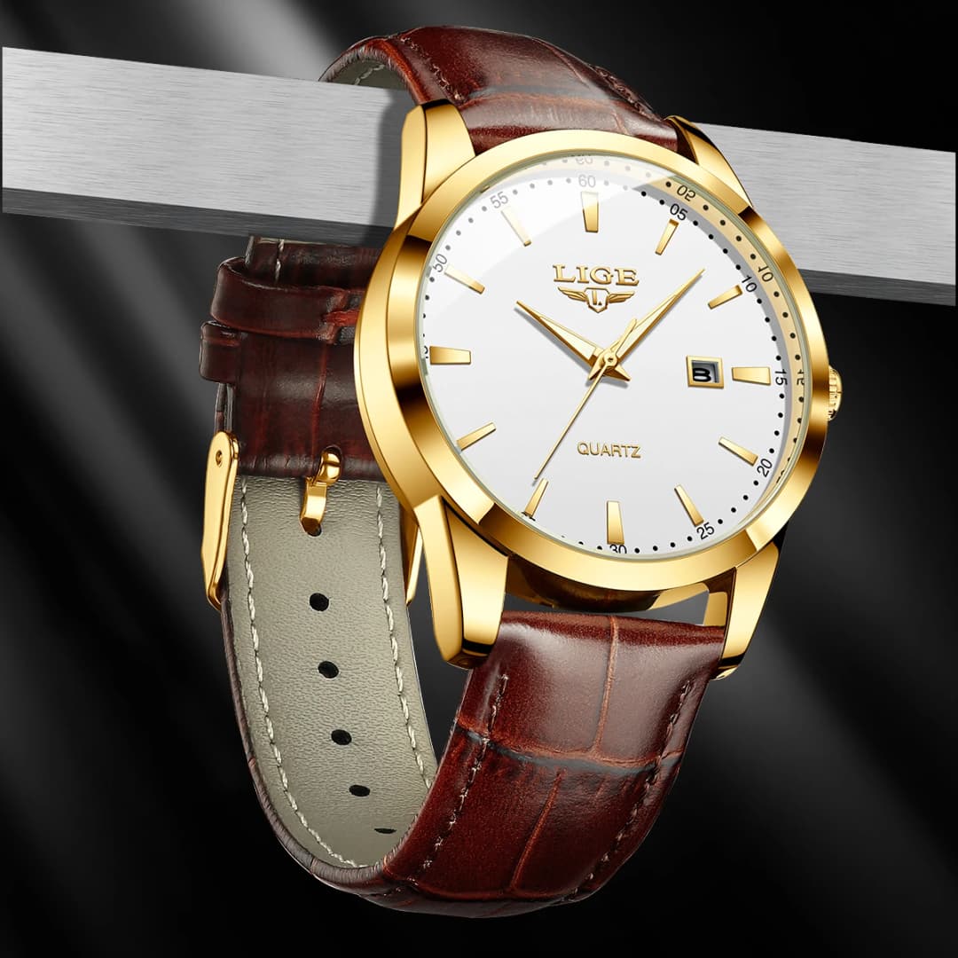 LIGE Luxury Men's Watches High Quality Fashion Leather Watch For Men Waterproof Original Classic Quartz Wristwatch Reloj Hombre - 4