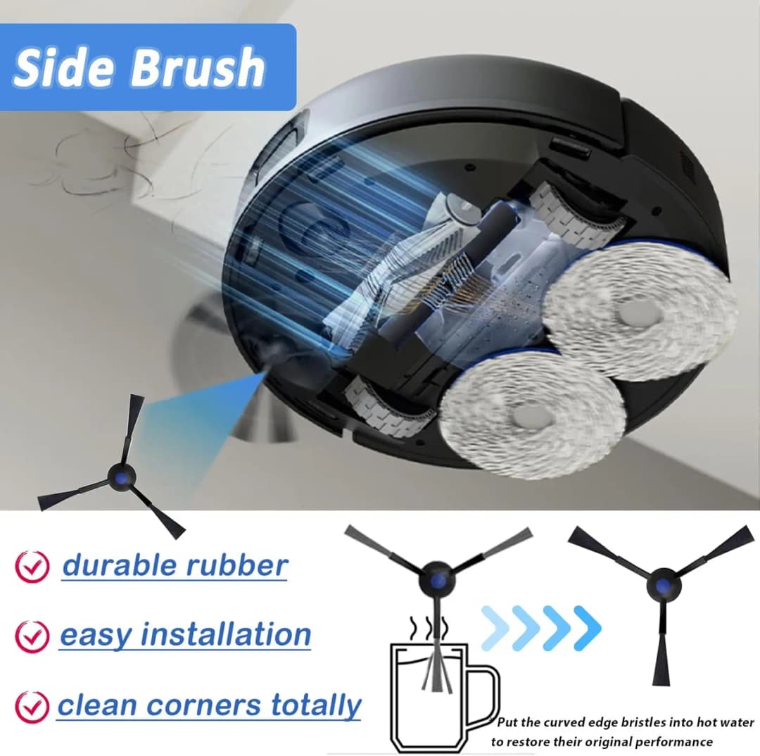 Ecovacs Debot N30 Omni / N30 Pro Omni Robot Vacuum Replacement Part Accessory Main Side Brush Hepa Filter Mop Dust Bag - 4