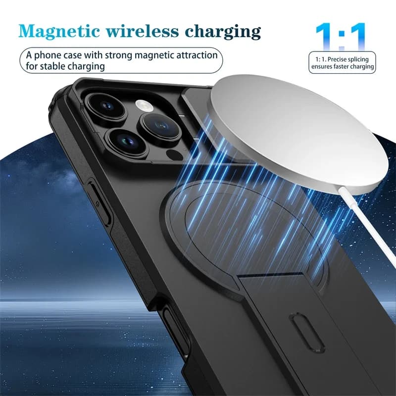 غطاء حماية عدسة الكاميرا لهاتف iPhone 16 و15 و14 و13 Pro Max و14Plus و15Plus و16Plus و16e و16 و15 و14 Pro و17، غطاء مع حامل مغناطيسي - 5