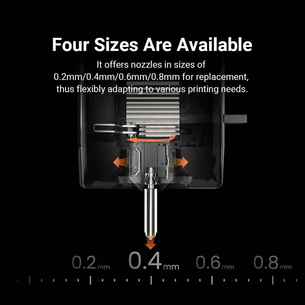 Upgrade Anycubic Kobra X Hotend Bimetallic Nozzle High Temperature For Anycubic Kobra X 0.2/0.4/0.6/0.8mm 3D Printer Accessories - 2