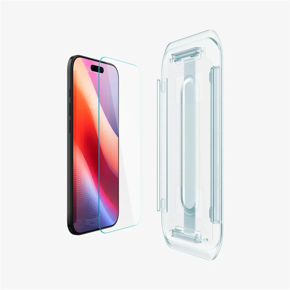 2PCS Spigen Glas.tR EZ Fit Sensor Protected Tempered Glass High Definition Screen Protector For iPhone 17 Pro Max 16 15 14 Plus - 5