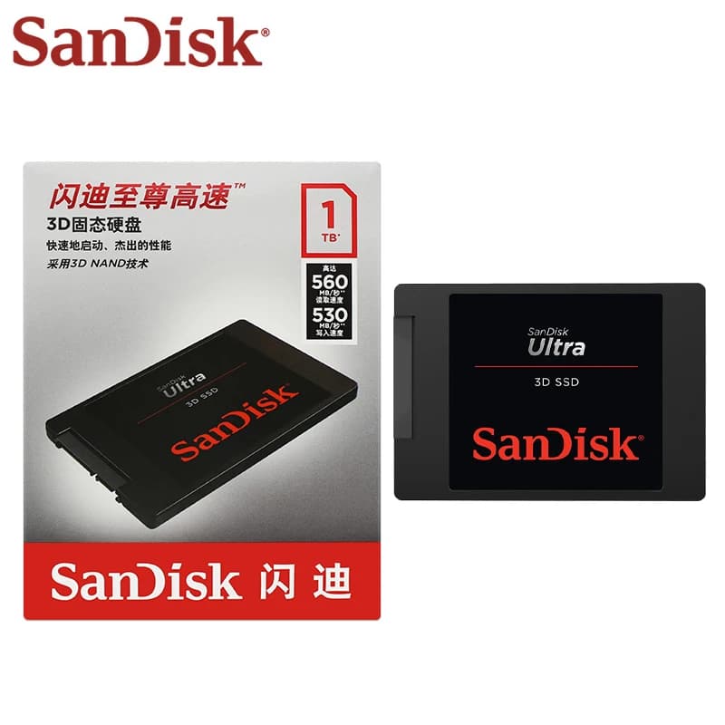 SanDisk Ultra 3D NAND SSD 500GB 1TB 2TB  enjoy up to 560MB/s read speed Internal Solid State Hard Drive SATA III HDD For Laptop