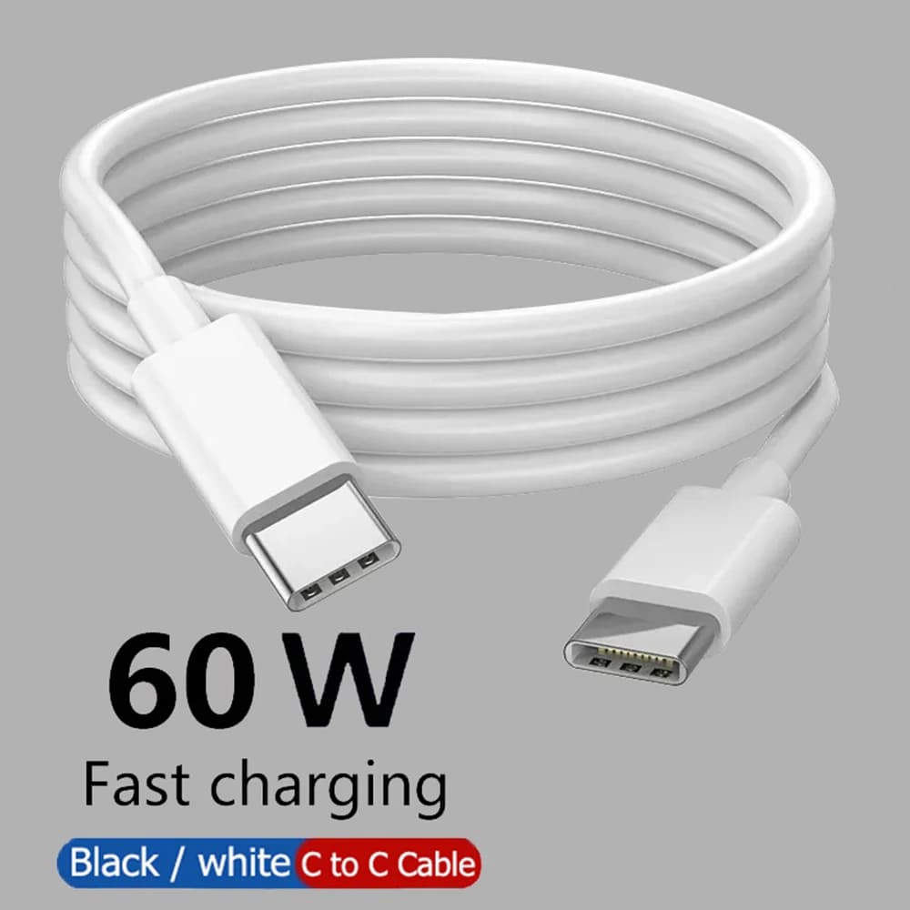 PD 60W Type C to Type C Cable For IPhone 15 16 Fast Charging For Samsung Xiaomi Huawei Type C Data  phone Accessories 1M 2M 3M