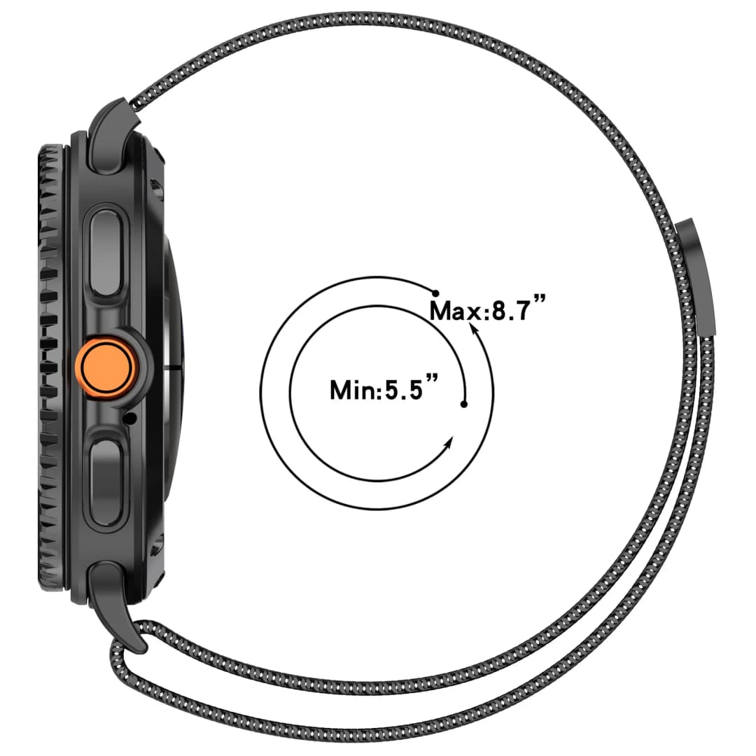 سوار حلقة ميلانيزي لساعة Samsung Galaxy Watch 8 و8 Classic، سوار معدني 44 مم و40 مم و46 مم، سوار لساعة Galaxy Watch Ultra 2025 47 مم - 6