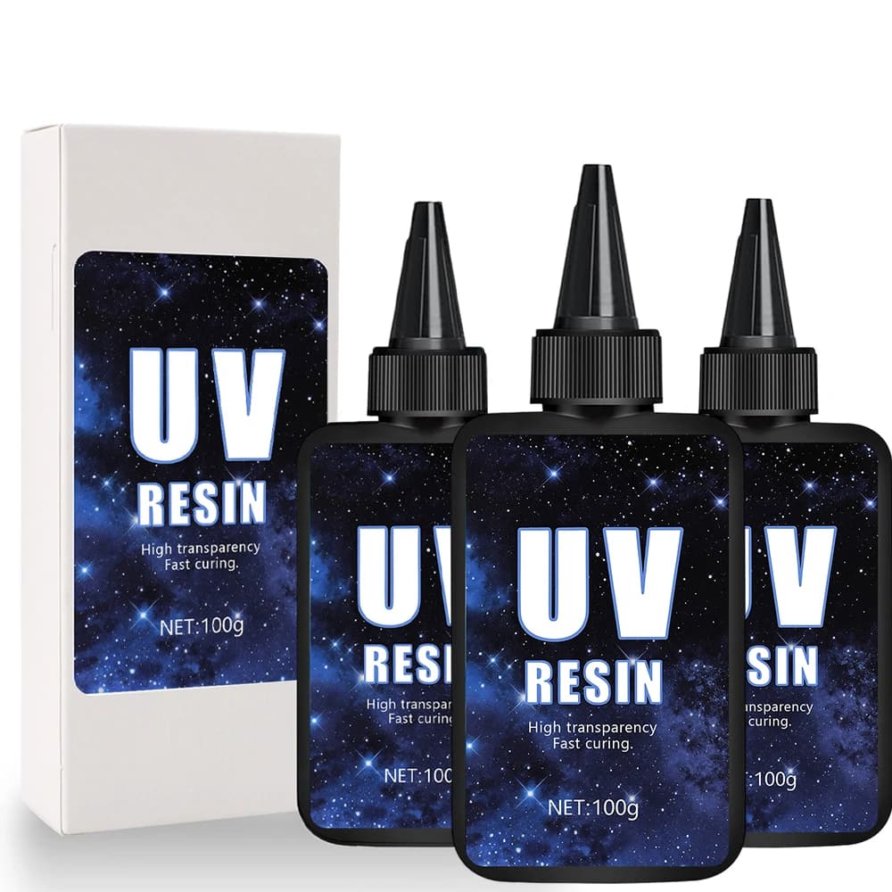 مجموعة راتنج UV - حجم أكبر و200 جرام من الراتنج البلوري الشفاف الصلب المحسن لإنتاج الحلي اليدوية - 5
