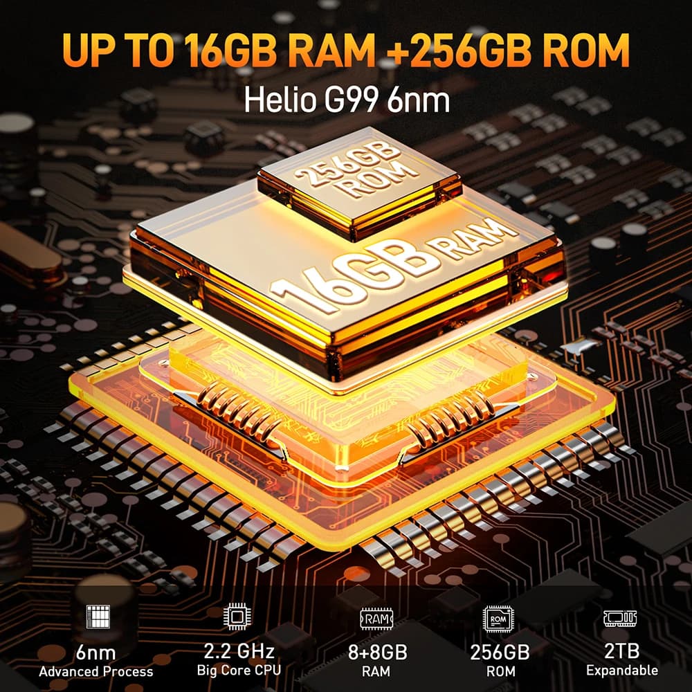 Ulefone Armor 21 16GB RAM 256GB ROM ，Android15  Helio G99 6nm, 64MP Camera,24MP Night Vision Camera ,9600mAh.6.58"120Hz.NFC - 2