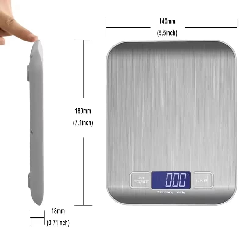 Digital Kitchen Scale LED Display 10kg/1g Stainless Steel Panel Electronic Scales Home Jewelry Food Snacks Weighing Baking Tools - 6