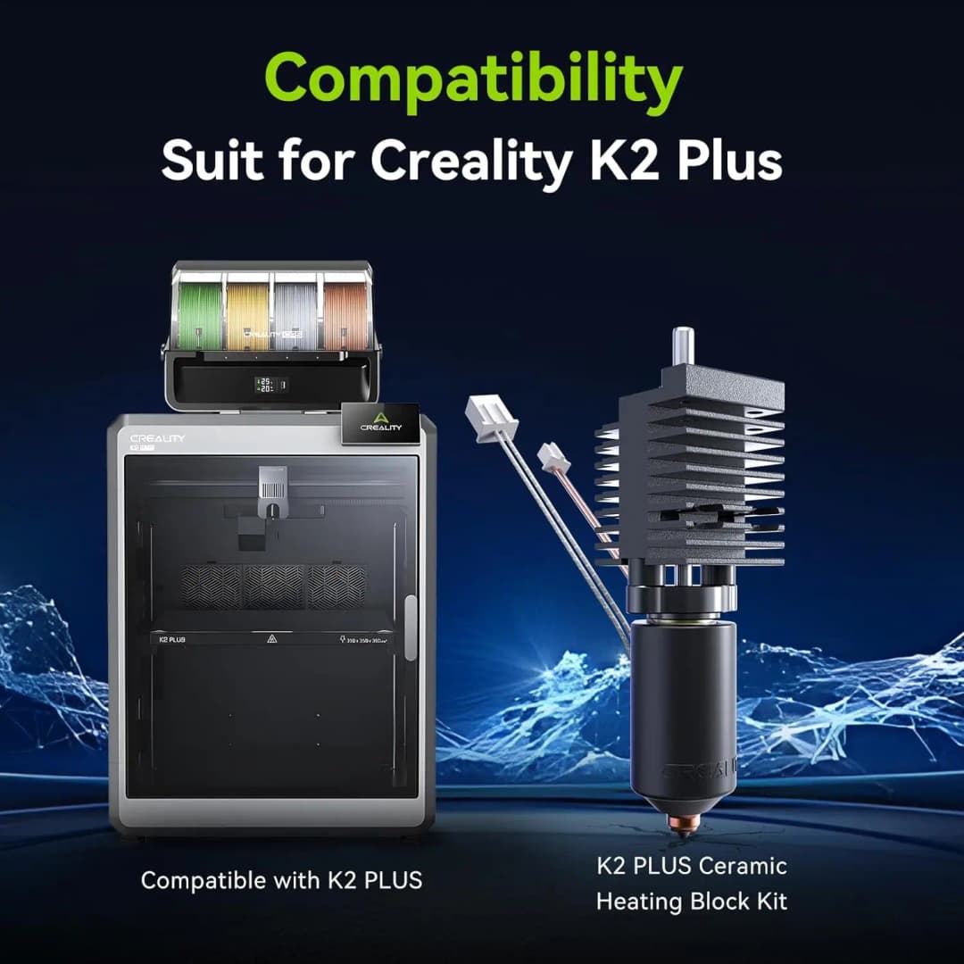 Creality Official K2 Plus Hotend Accessory Kit-Ceramic Heating Block, Unicorn Quick Swap Nozzle, All-Metal Integrated Constructi - 6
