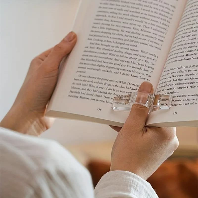 Clear Acrylic Thumb Book Supporter - Book Page Expander Bookmark - 2
