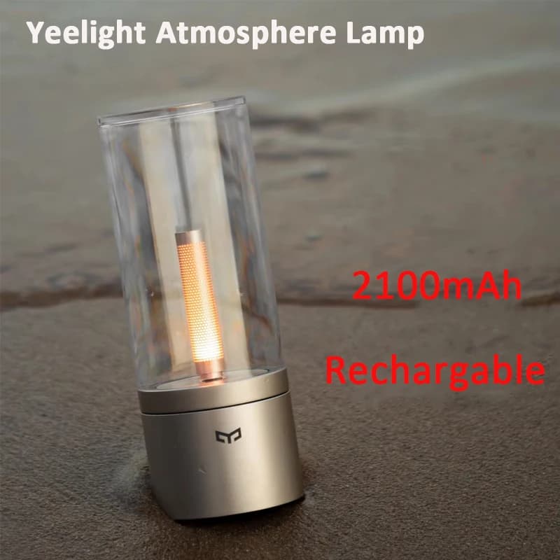 إضاءة شمعة Yeelight القابلة لإعادة الشحن، إضاءة محيطة LED، إضاءة ليلية دافئة 1800K، خافتة دوارة بلا درجات، شحن Type C