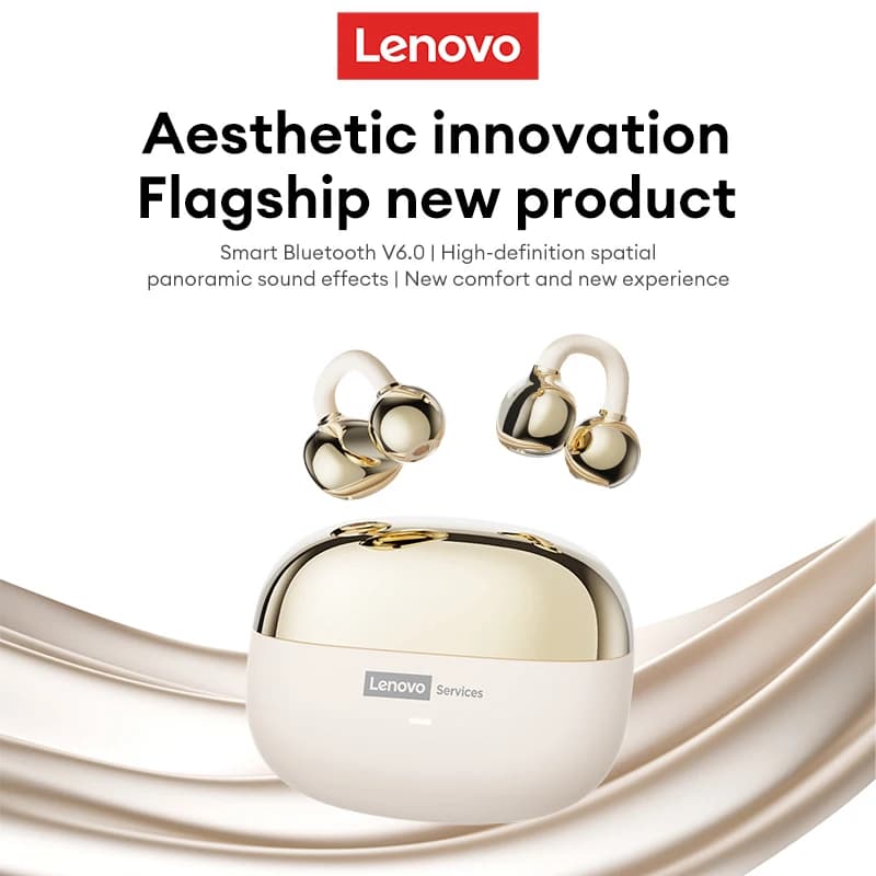 Choice Lenovo LE302 OWS Ear Clip Wireless Earphones Low Latency HD Call Bluetooth Headphones HiFi Music Sport Fashion Earbuds - 4
