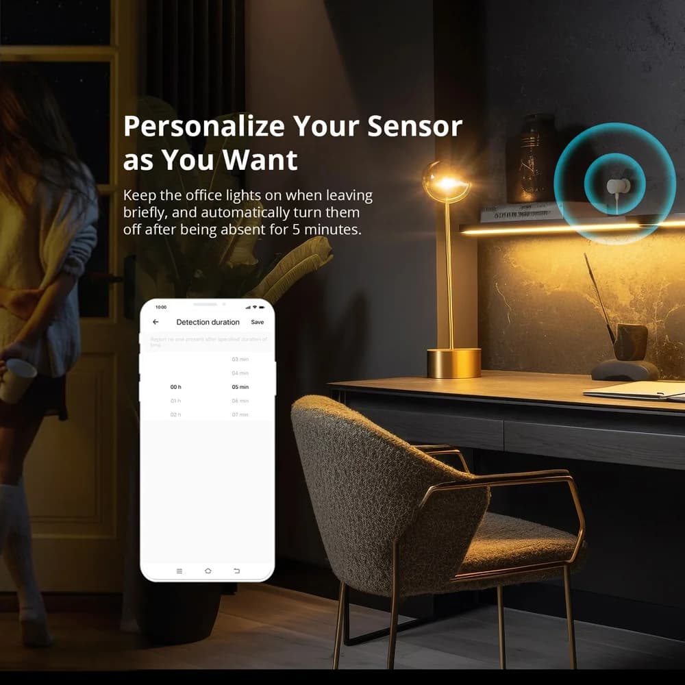 1-10PCS SONOFF SNZB-06P Zigbee Human Presence Sensor 5.8GHz Microwave Radar Smart Scene ZBBridge-P eWeLink Alice Alexa Google - 4