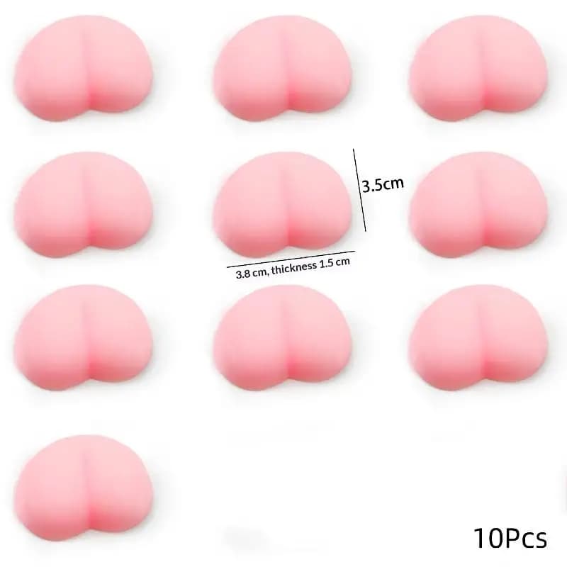 10Pcs Fun Noctilucent Butt Mochi Squeeze Stereo Relieve Stress Peach Bum Sticker Mobile Phone Decoration Accessories Toy - 5