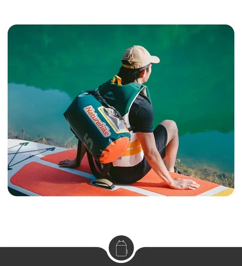 حقيبة Naturehike المضادة للماء بسعة 10 لتر و15 لتر و25 لتر، حقيبة كتف لفصل الجاف عن الرطب، حقيبة ظهر للسباحة الخارجية وتدفق المياه - 3