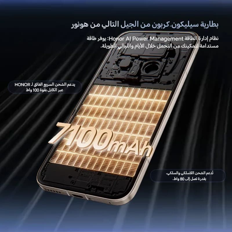هاتف HONOR Magic8 Pro الإصدار العالمي، 12 جيجا بايت رام + 512 جيجا بايت ذاكرة، 5G، شاشة OLED 6.71 بوصة بمعدل تحديث 120 هرتز، كاميرا 200 ميجا بكسل، بطارية 7100 مللي أمبير، شحن فائق السرعة 100 واط، Dual SIM، NFC، eSIM - 6