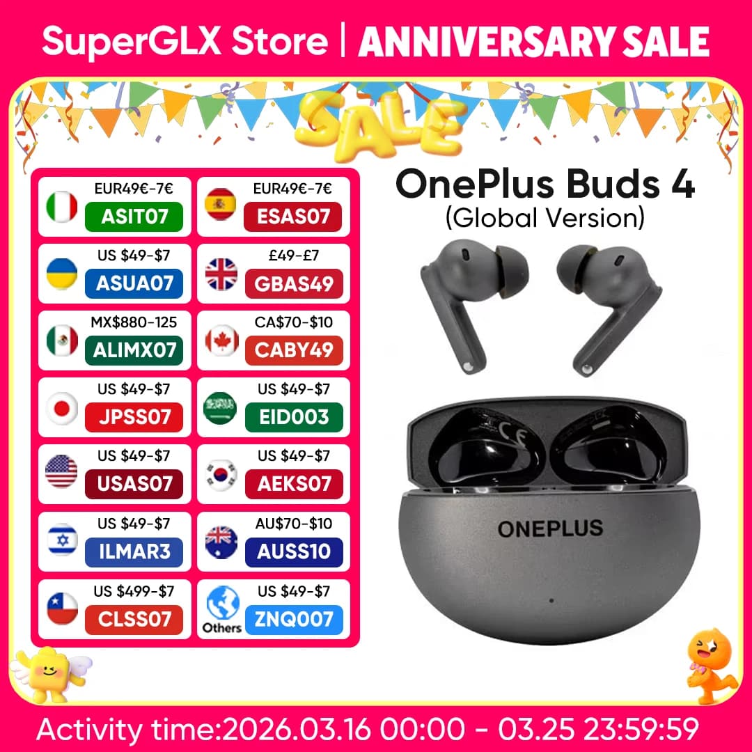 2025 New OnePlus Buds 4 True Wireless AI Call Noise cancelling Earphones 55dB Long Range IP55 Waterproof Portable Earbuds 5.4