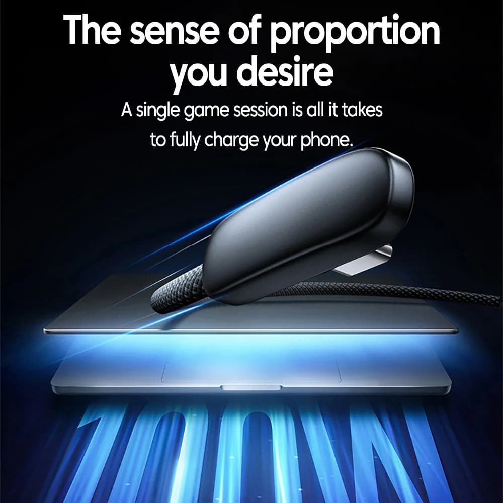100W USB to Type C Fast Charging  90° Elbow Data Cable PD USB C Super Charging Game Cable for Samsung S23 S22 Huawei POCO Realme - 2