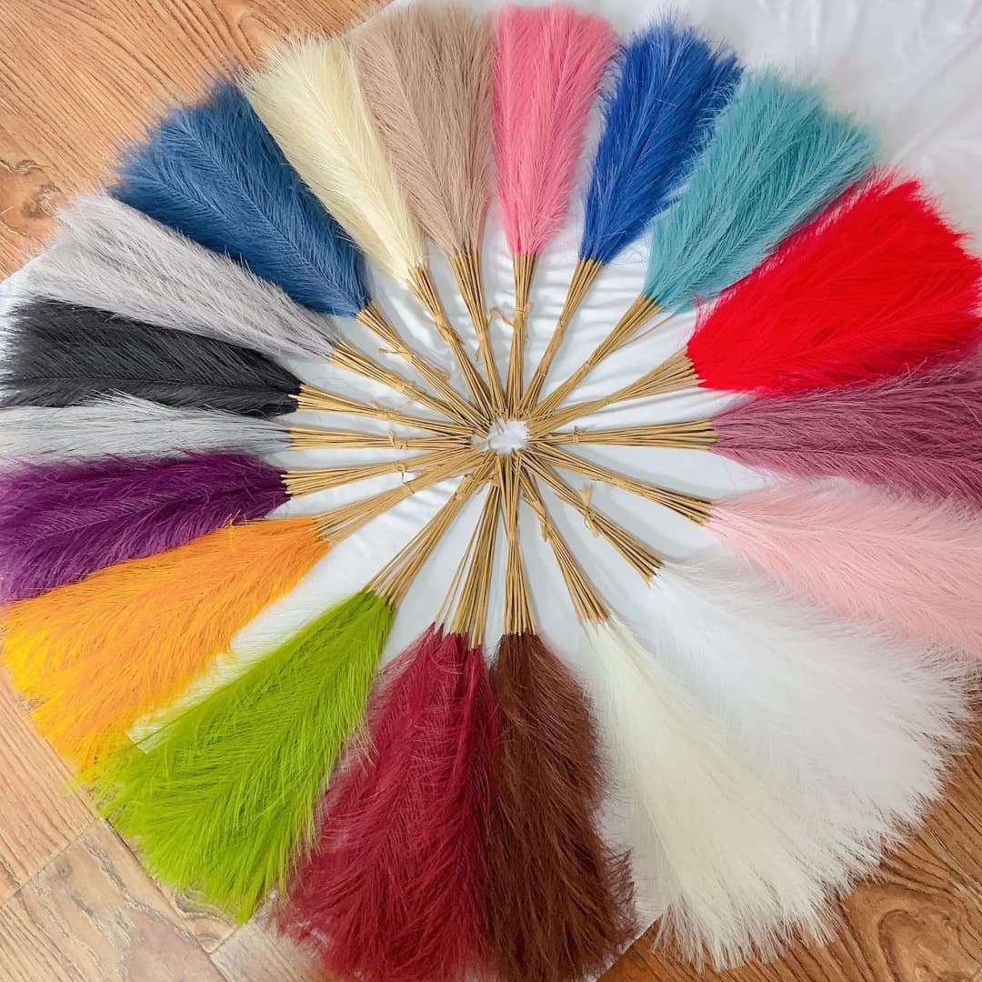 55CM 10PCS Fluffy Pampas Grass Boho Decor Flower Fake Plant Reed Simulated Wedding Party Home Decoration Artificial Flowers - 2
