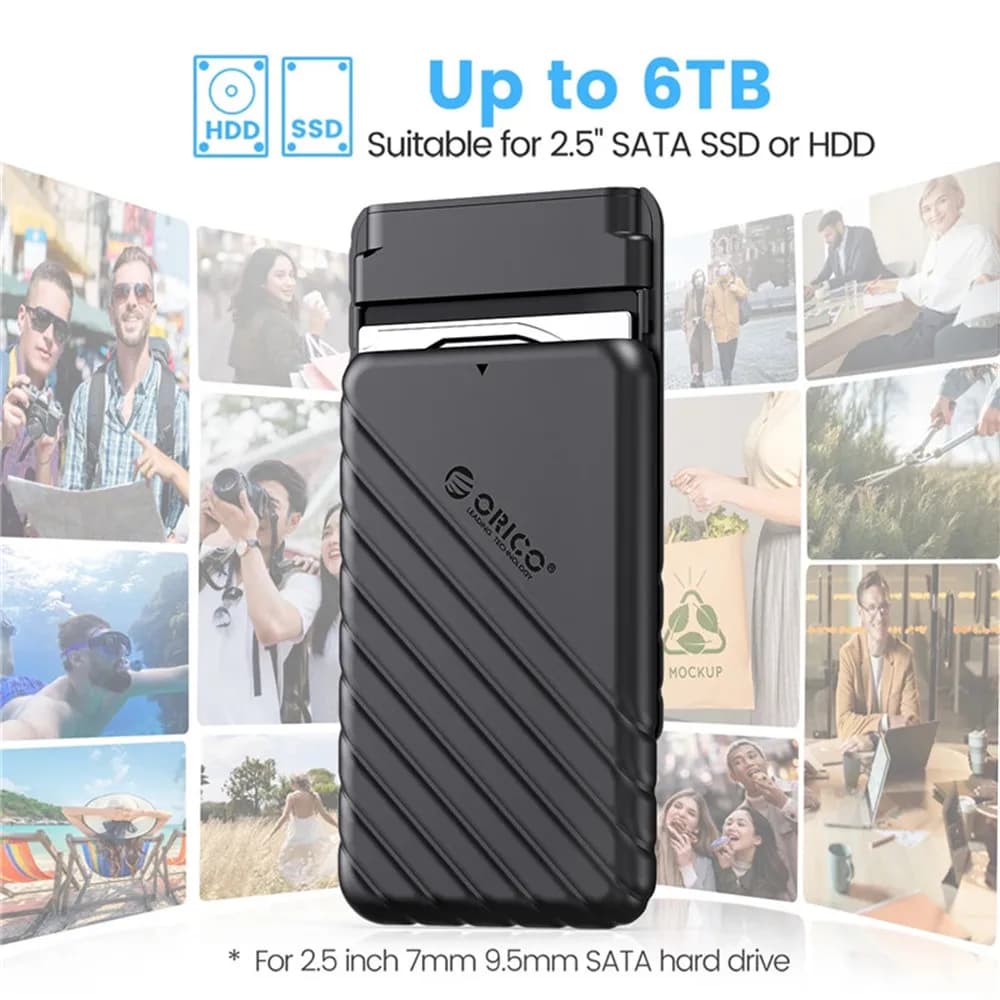 علبة ORICO HDD مقاس 2.5 بوصة SATA إلى USB 3.0 علبة محرك أقراص صلبة لمحرك أقراص SSD مقاس 2.5 بوصة علبة HDD بسعة 6 تيرابايت علبة محرك أقراص صلبة خارجي - 4