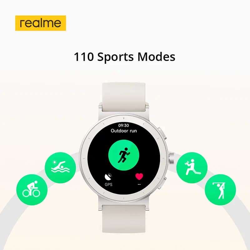 وصول جديد: ساعة realme Watch S5 الذكية بمقاومة الماء 5ATM، بطارية تدوم 20 يومًا، 110 وضع رياضي، شاشة AMOLED مقاس 1.43 بوصة - 4