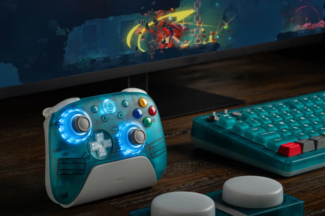 وحدة تحكم الألعاب اللاسلكية 8BitDo Ultimate 2 لنظام التشغيل Windows 10/11، ذراع تحكم TMR 2.4G مع قاعدة شحن لأجهزة Android وPC وSteam - 6