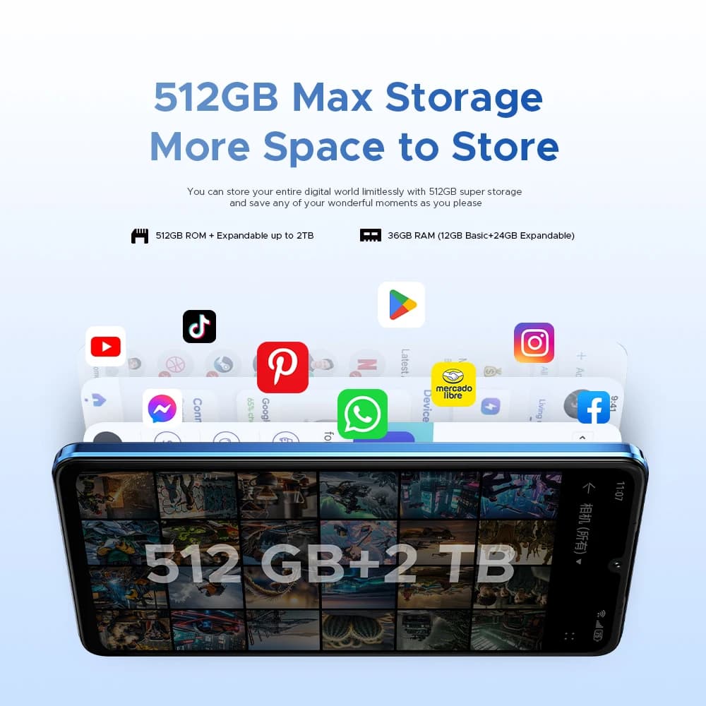 هاتف DOOGEE Note59 Pro+ الذكي 5G بنظام أندرويد 15 إصدار عالمي بطارية 6250mAh شاشة 6.75 بوصة 120Hz ذاكرة 12 جيجابايت 512 جيجابايت هاتف محمول يدعم NFC - 6