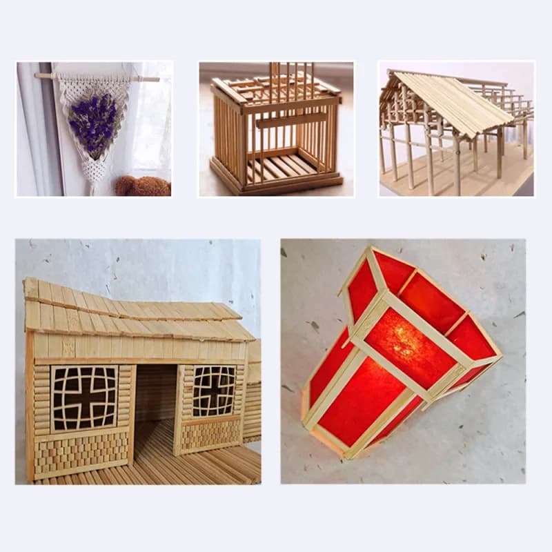 Bamboo Wood Material DIY Building Model Supplies Handmade Craft Furniture Lantern Making Ornaments - 3