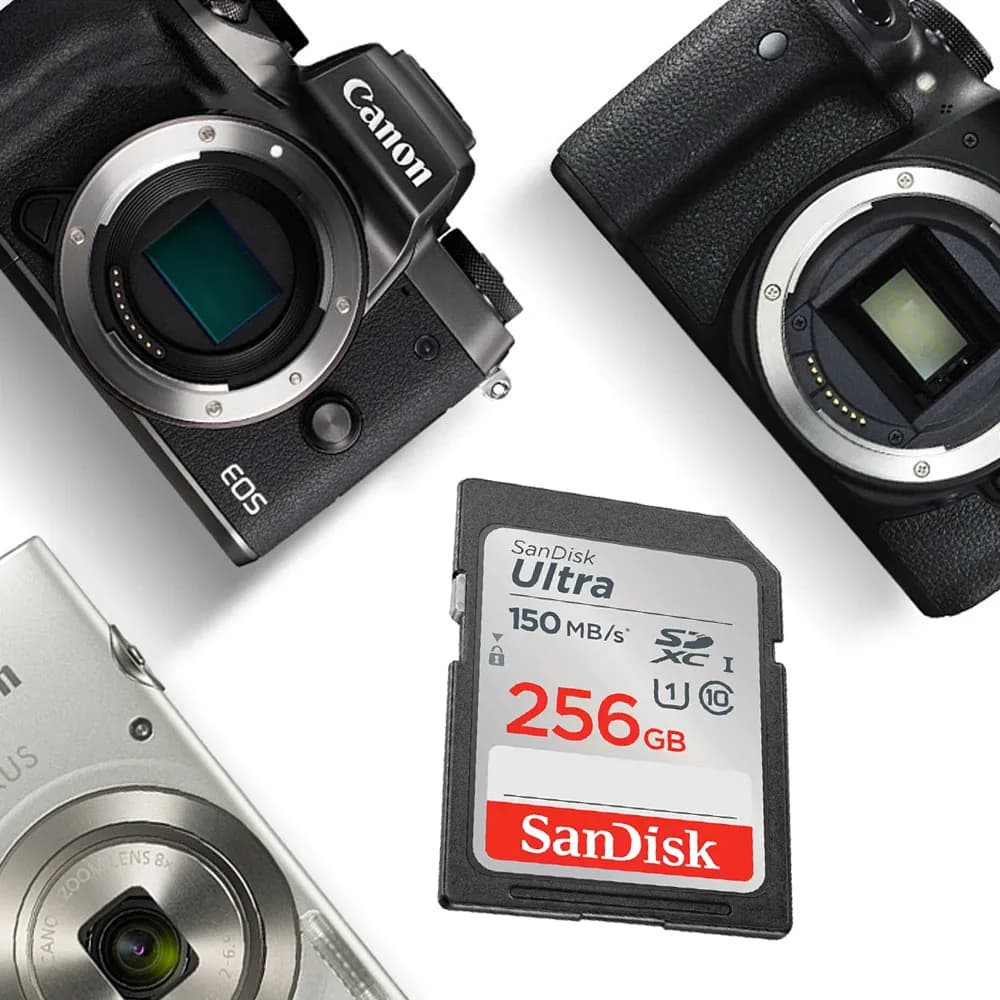 بطاقة SanDisk Ultra SDHC UHS-I وبطاقة ذاكرة SDXC بسعة 32 جيجابايت و64 جيجابايت و128 جيجابايت و256 جيجابايت - بطاقة SD أصلية للكاميرا بسرعة تصل إلى 150 ميجابايت/ثانية - 2