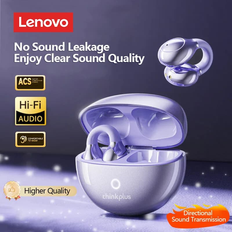 سماعات أذن لينوفو LP25 لاسلكية بلوتوث 5.4، رياضية، إلغاء الضوضاء، سماعات رأس OWS، مشبك أذن، جودة صوت HiFi مع ميكروفون - 2