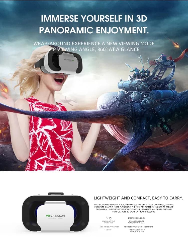 نظارات الواقع الافتراضي ثلاثية الأبعاد VR، أجهزة نظارات ذكية مع عدسات للهواتف المحمولة والمشاهدة على الهواتف الذكية - 6