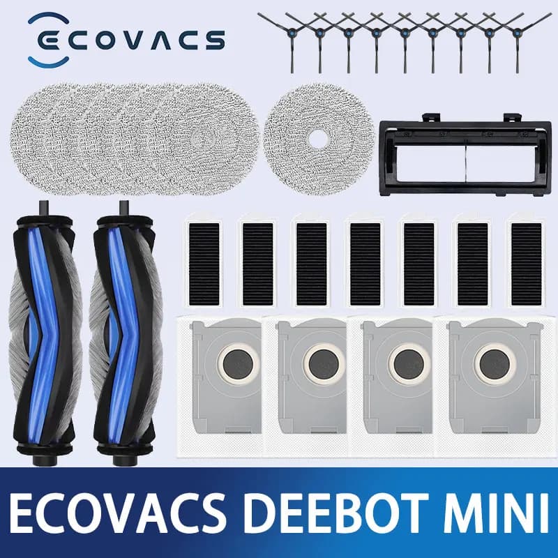 إكسسوارات مكنسة روبوت Ecovacs Deebot mini فرشاة رئيسية قماش كيس غبار فرشاة حواف فلتر غطاء فرشاة رئيسية