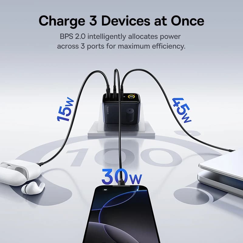 【New Sale】Baseus 100W Charger Fast Charger For iPhone 17 16 Xiaomi Samsung Laptop Tablet Charger PD Charger USB Phone Charger - 2