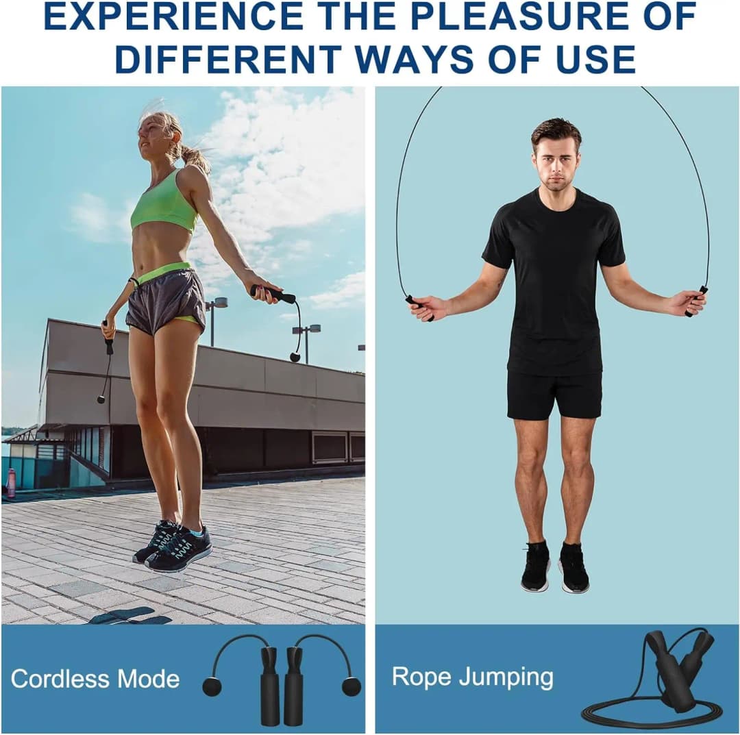 Cordless Jump Rope With Heavy Balls Sports Fitness Training Bodybuilding Exercise Rapid Speed Skipping Rope Home Gym Equipment - 4