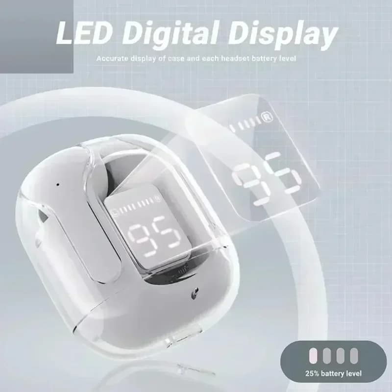 سماعات رأس لاسلكية TWS LED بسعة 150 مللي أمبير مع شاشة عرض رقمية، سماعات أذن ستيريو مع شاشة عرض رقمية للهواتف الذكية - 4