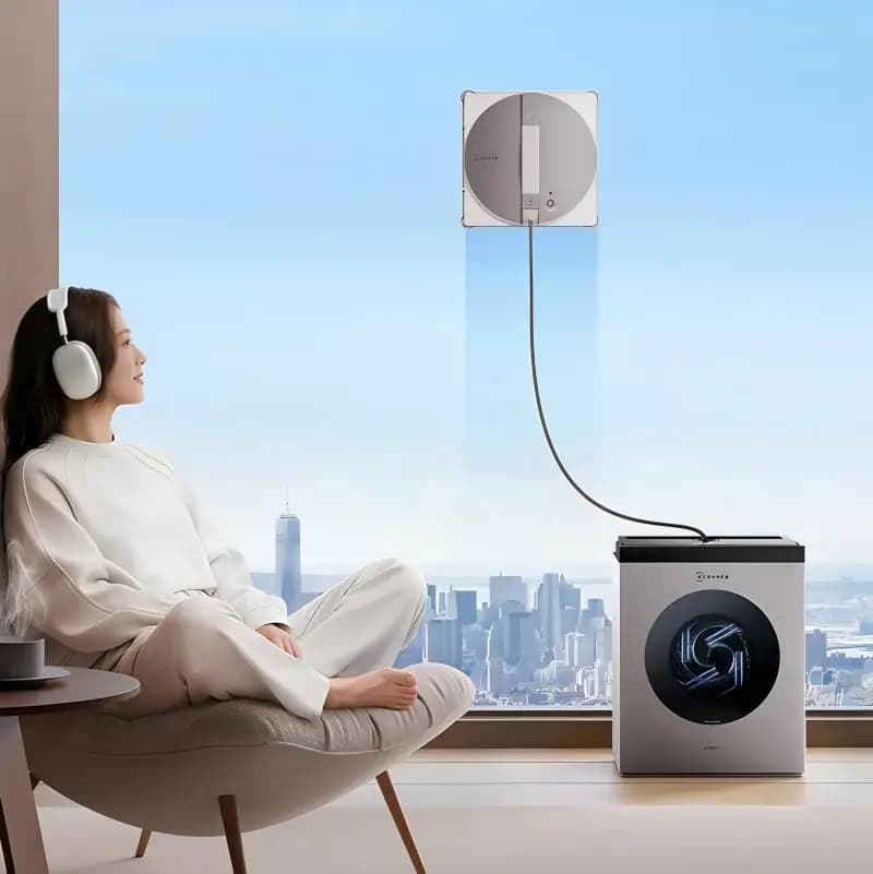 محطة قاعدة قماش تنظيف تلقائية لجهاز تنظيف النوافذ ECOVACS Water Jet Window Cleaning Robot W3 - أداة سحرية لتنظيف النوافذ - 3