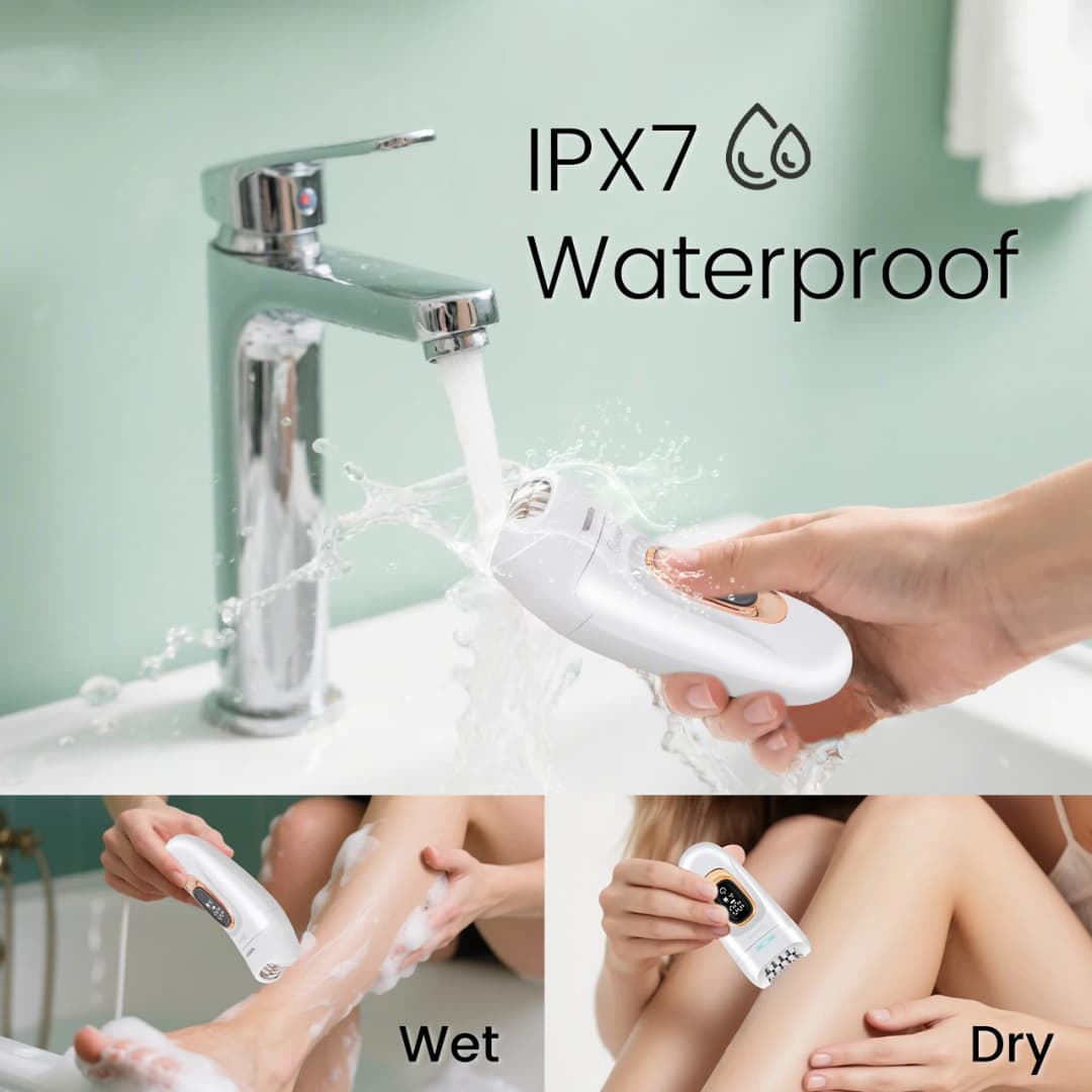 Hatteker 2-in-1 Epilator Hair Remover Leg Body Portable Lady Shaver Hair Removal Tool Underarms Facial Clipper for Women IPX7 - 3