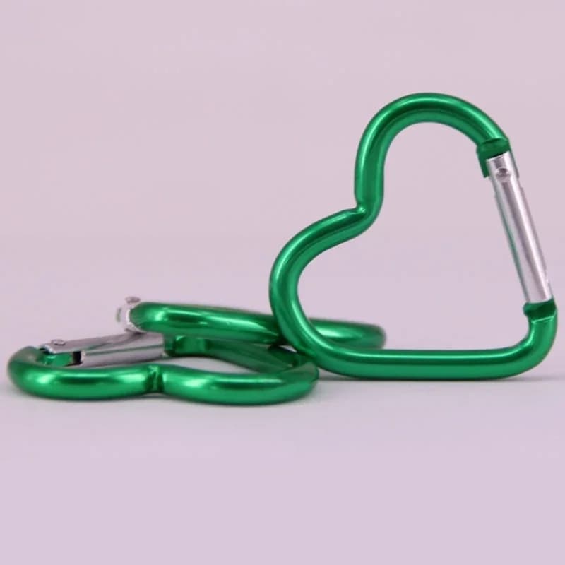 Heart Shaped Carabiner Clip Aluminum Alloy Keychain Clip Spring Hook Camping Backpack Clips Heavy Duty Carabiner Equipment  캠핑 - 2