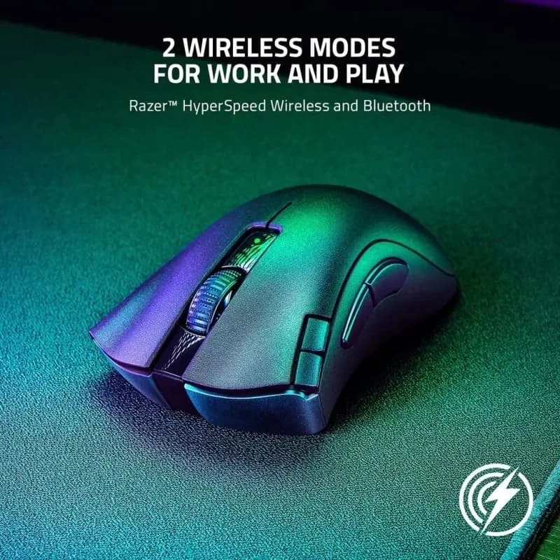 ماوس Razer DeathAdder V2 X Hyperspeed لاسلكي تصميم 7 أزرار قابلة للبرمجة 2 مفاتيح ميكانيكية مستشعر بصري 5G 14K DPI - 6