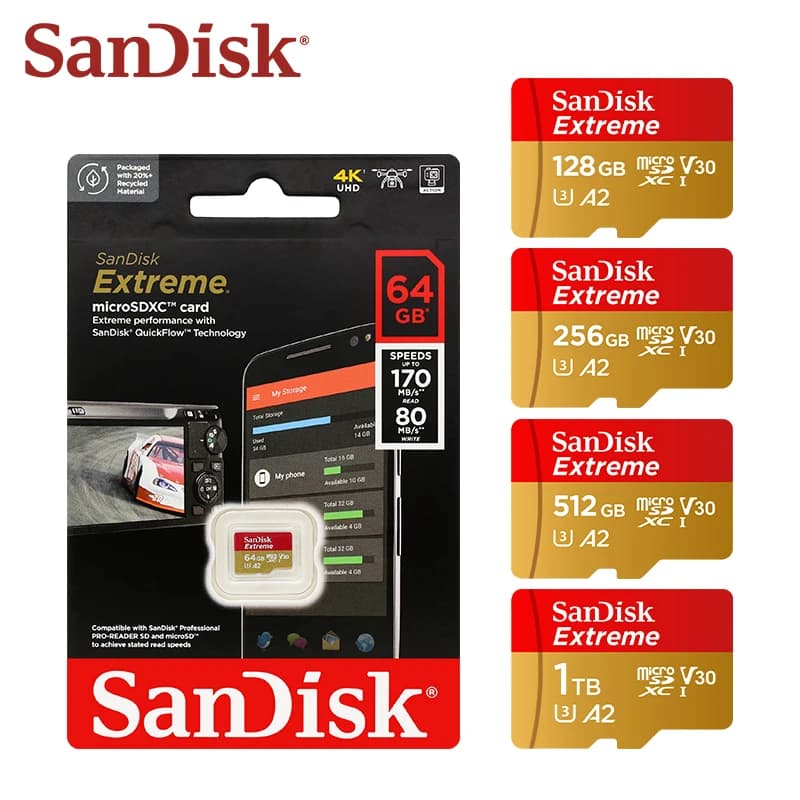 Sandisk Original Memory Card Extreme Micro SD Card A2 V30 U3 Flash Card 400GB TF Card Memory Microsd For Free Ship - 3