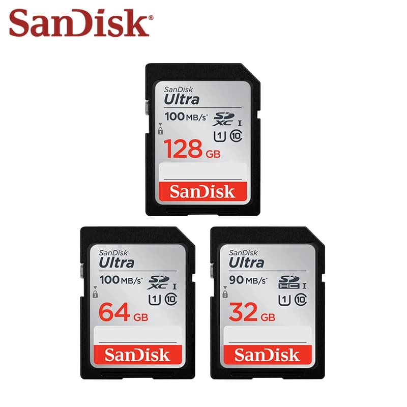 SanDisk Ultra SD Card 32GB 64GB128GB 256GB SDXC Class 10 U1 Flash SD Memory Card High Speed For SLR Camera Shooting 4K  Video - 2