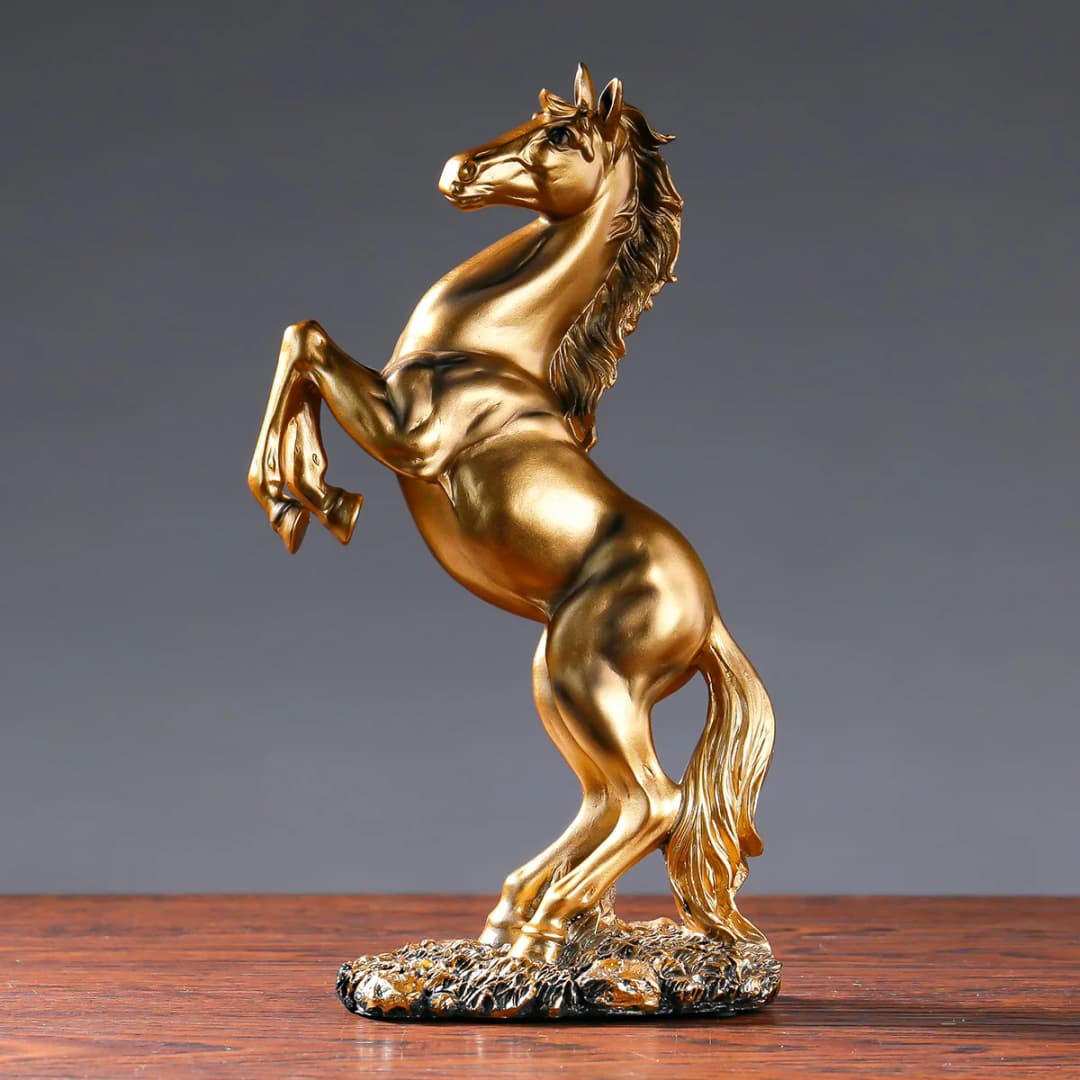 European Style Home Resin Victory Horse Statue, Living Room ，Cabinet,Office Desktop Decoration  Animal Figurines - 4