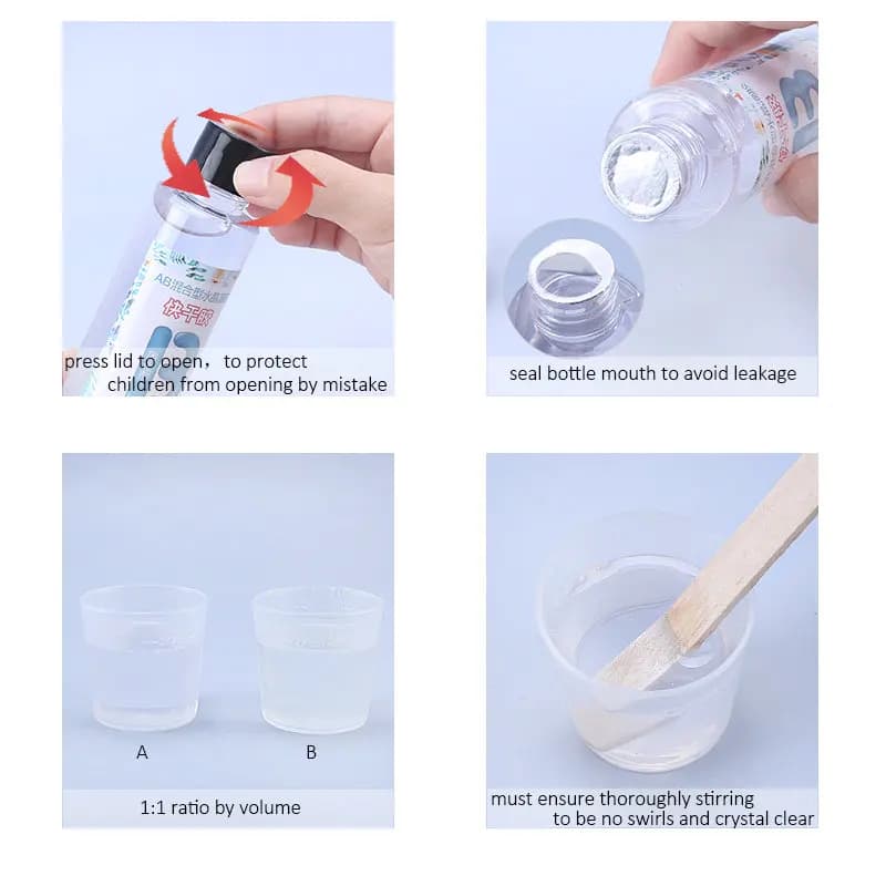 All in One Silicone Molds Starter Kit with 1:1 Clear Epoxy Resin for Office Home Decor Art Craft DIY Jewelry Making Supplies - 3