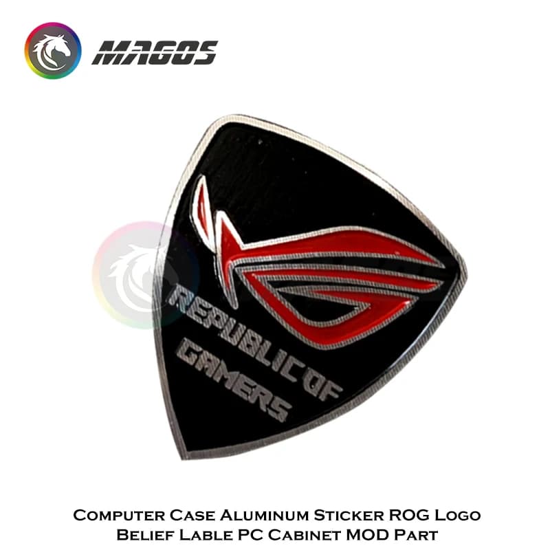ملصق شعار معدني ASUS ROG للاعبين لهاتف وحافظة الكمبيوتر أسود/أبيض - 5
